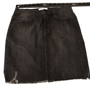 Frame size 27 black denim skirt side slits with stretch & pockets